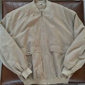 Maus & Hoffman Del Lago Blousons Spring Weight Bomber Jacket Medium Tan L